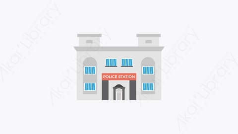 图片素材-039-警察局police_station扁平卡通城市地图图标