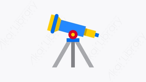 图片素材-039-望远镜telescope扁平卡通商务业务启动元素图标