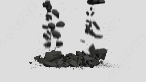 视频素材-石砖掉落破碎03_Destruction