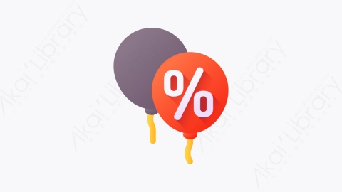 图片素材-040-气球balloon扁平卡通黑色星期五元素图标