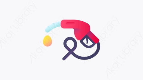 图片素材-040-汽油gasoline扁平卡通交通元素图标