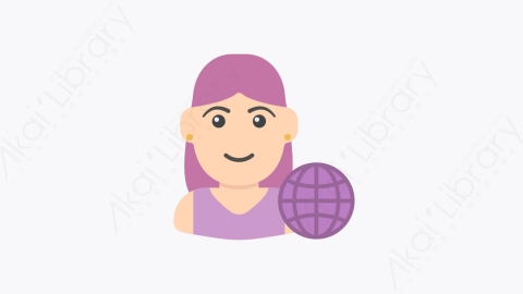 图片素材-040-全球global扁平卡通妇女节元素图标