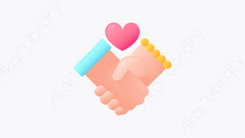 图片素材-040-握手hands扁平卡通生日元素图标