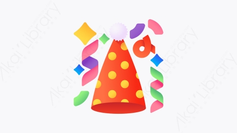 图片素材-040-派对帽party_hat扁平卡通新年元素图标