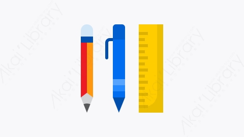 图片素材-040-文具stationery扁平卡通教育与学校元素图标