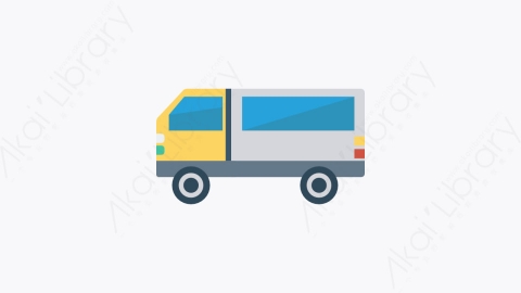 图片素材-040-卡车-16truck扁平卡通交通工具图标元素