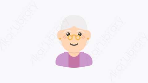 图片素材-041-祖母grandmother扁平卡通妇女节元素图标