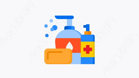 图片素材-041-洗手液handwash扁平卡通医疗保健元素图标