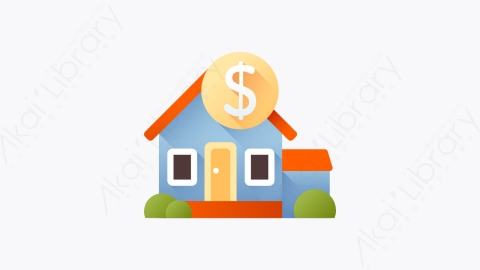图片素材-041-抵押mortgage扁平卡通房地产元素图标