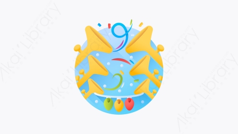 图片素材-041-喇叭party扁平卡通圣诞城市元素图标