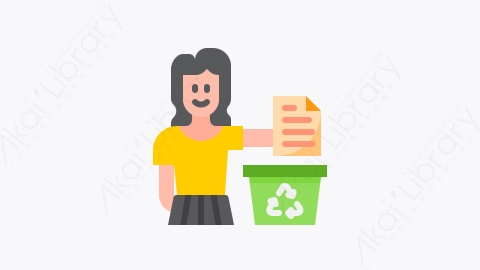 图片素材-041-回收站recycle_bin扁平卡通回收站元素图标