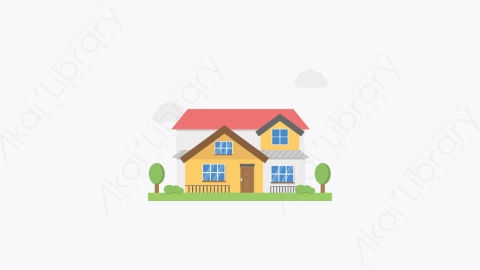 图片素材-041-联排别墅townhouse扁平卡通房屋建筑图标