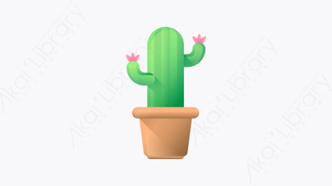 图片素材-042-仙人掌cactus扁平卡通家具元素图标