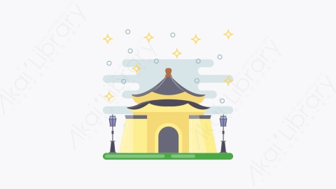 图片素材-042-日语japanese扁平卡通亚洲建筑图标