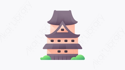 图片素材-042-大阪城堡osaka_castle扁平卡通日本元素图标