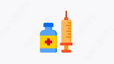 图片素材-042-注射器syringe扁平卡通医疗保健元素图标