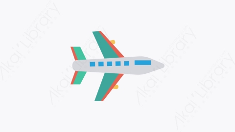 图片素材-043-飞机airplane扁平卡通交通工具图标元素