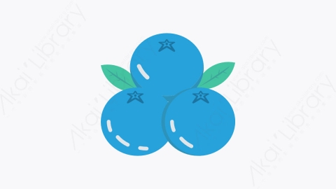 图片素材-043-蓝莓blueberry扁平卡通水果和蔬菜的图标元素