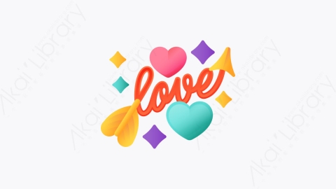 图片素材-043-爱心love扁平卡通情人节元素图标