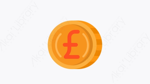 图片素材-043-英镑pound_money扁平卡通金融财务元素图标