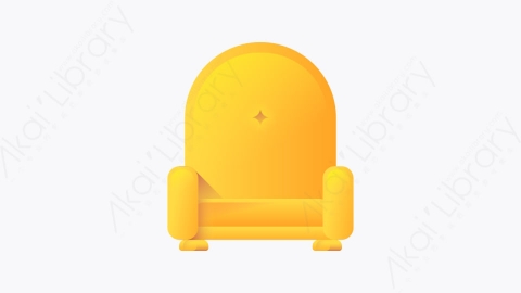 图片素材-044-扶手椅armchair扁平卡通家具元素图标