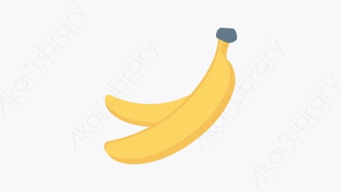 图片素材-044-香蕉-1banana扁平卡通水果和蔬菜的图标元素