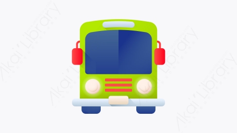 图片素材-044-公交车bus扁平卡通旅行元素图标