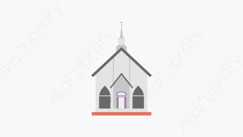 图片素材-044-教堂church扁平卡通城市地图图标