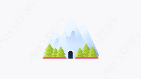 图片素材-044-山区mountains扁平卡通冬季元素图标