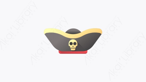 图片素材-044-海盗帽pirate-hat扁平卡通万圣节元素图标