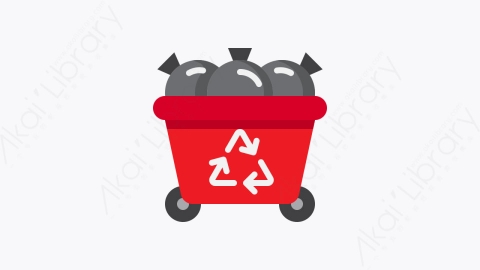 图片素材-044-垃圾箱trash_bin扁平卡通回收站元素图标