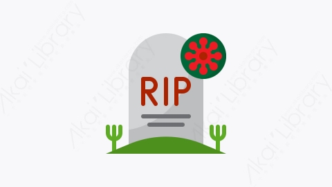 图片素材-045-死亡death扁平卡通电晕病毒元素图标