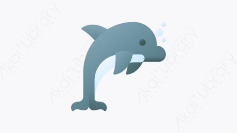 图片素材-045-海豚dolphin扁平卡通海洋元素图标