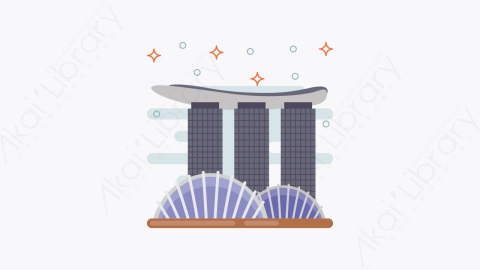 图片素材-045-滨海湾金沙marina_bay_sands扁平卡通亚洲建筑图标