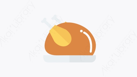 图片素材-045-烤鸡roastchicken扁平卡通食物和饮料图标元素