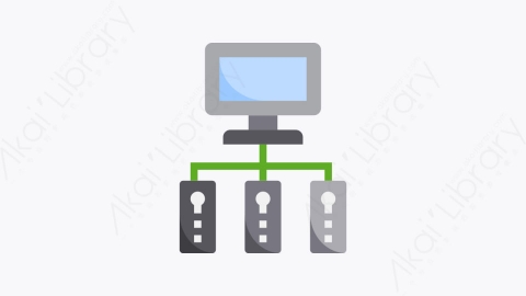 图片素材-045-服务器server扁平卡通数据和网络管理元素图标