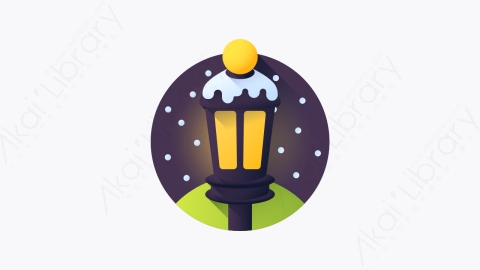 图片素材-045-路灯streetlight扁平卡通圣诞城市元素图标