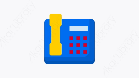 图片素材-045-电话telephone扁平卡通联系我们元素图标