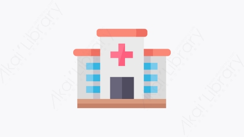 图片素材-047-医院hospital扁平卡通冠状病毒图标