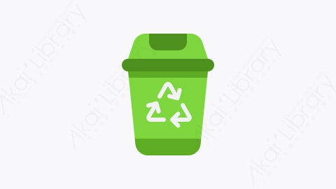 图片素材-047-回收站recycle_bin扁平卡通回收站元素图标