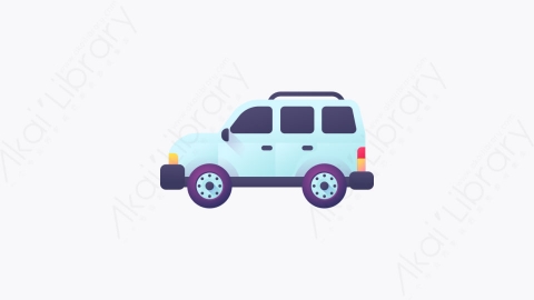图片素材-047-suv轿车suv_car扁平卡通交通元素图标