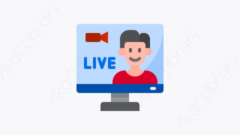 图片素材-048-现场live扁平卡通在家工作元素图标