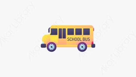 图片素材-048-校车school_bus扁平卡通交通元素图标