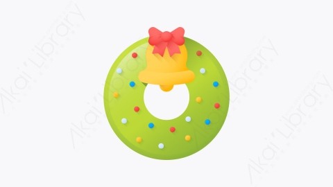 图片素材-049-圣诞花环christmaswreath扁平卡通圣诞节元素图标