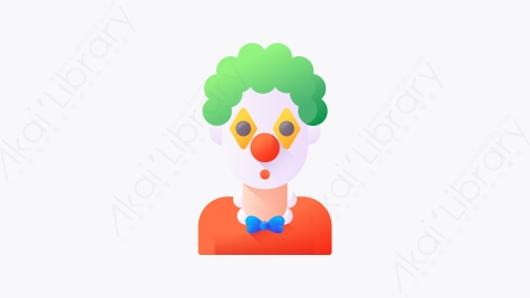 图片素材-049-小丑clown扁平卡通生日元素图标