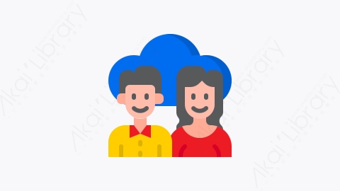 图片素材-049-管理management扁平卡通云计算元素图标