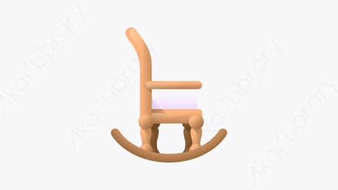 图片素材-049-摇椅rocking_chair扁平卡通家具元素图标