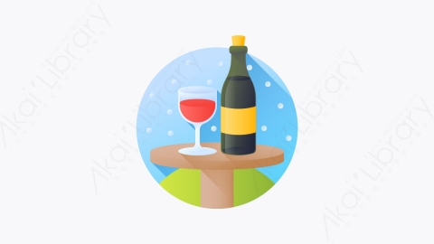 图片素材-049-葡萄酒wine扁平卡通圣诞城市元素图标