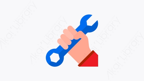 图片素材-049-扳手wrench扁平卡通劳动工人道具元素图标
