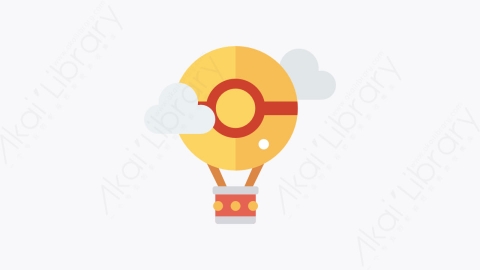 图片素材-050-气球-2airballoon扁平卡通交通运输工具图标元素